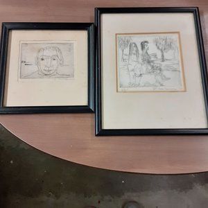 Raymond McNamara Sketches Signed Set of 2
